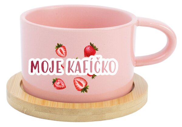 Personalizovaný keramický hrníček Makronka s ovocem a textem