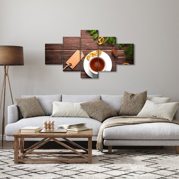Obraz - hrníček s dekoracemi (125x70 cm)