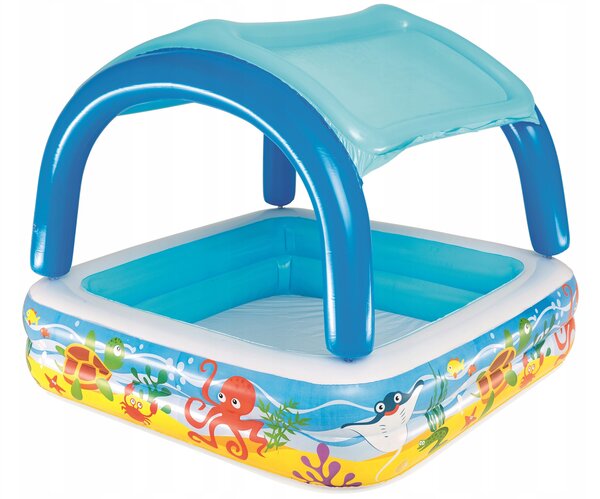 52192 Dětský Nafukovací Bazén se stříškou 140 x 140 x 114 cm BESTWAY
