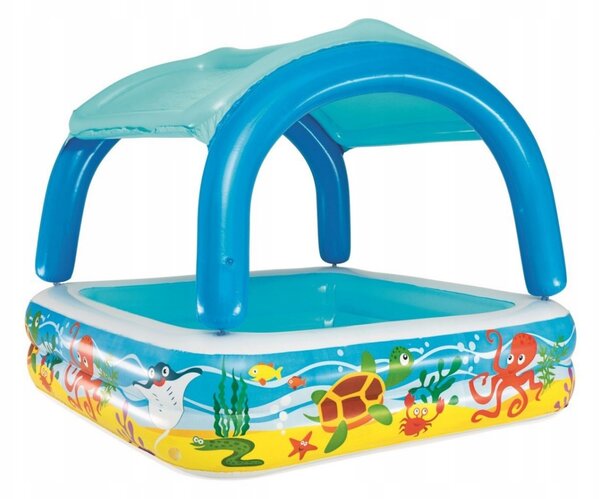 52192 Dětský Nafukovací Bazén se stříškou 140 x 140 x 114 cm BESTWAY
