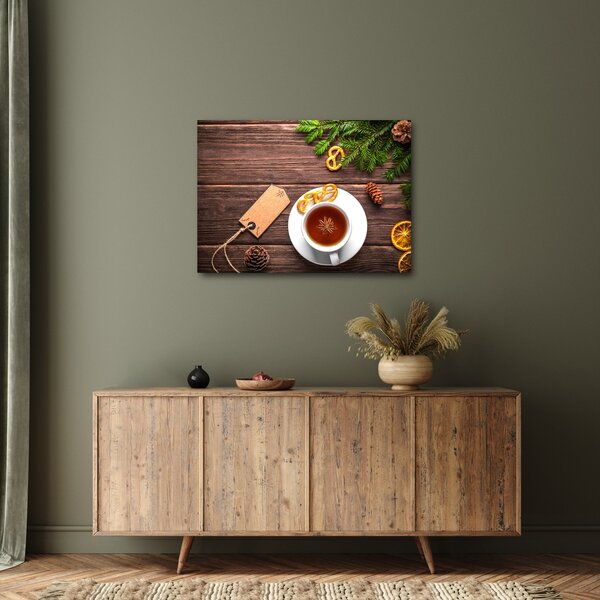 Obraz - hrníček s dekoracemi (70x50 cm)
