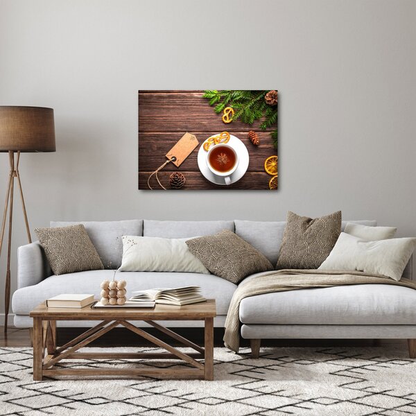 Obraz - hrníček s dekoracemi (70x50 cm)