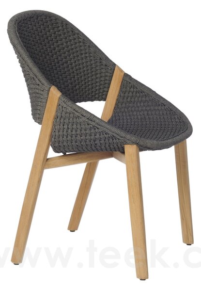 Tribu Teakové jídelní křeslo Elio, Tribu, rám teak, výplet lankový linen, bez sedáku