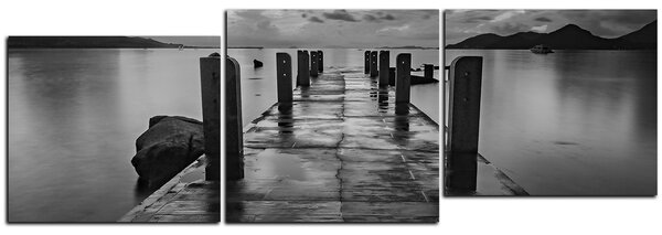 Obraz na plátně - Krásný západ slunce nad jezerem - panoráma 5164QD (90x30 cm)