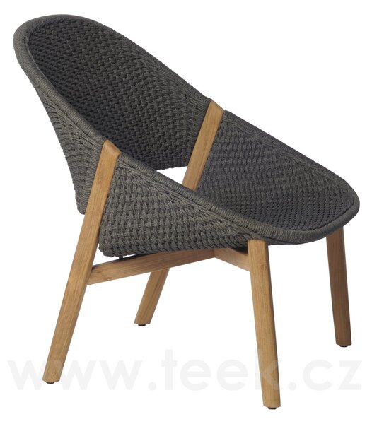 Tribu Teakové nízké křeslo Elio, Tribu, rám teak, výplet lankový linen, bez sedáku