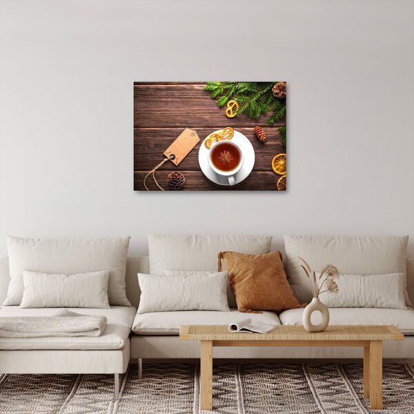 Obraz - hrníček s dekoracemi (70x50 cm)