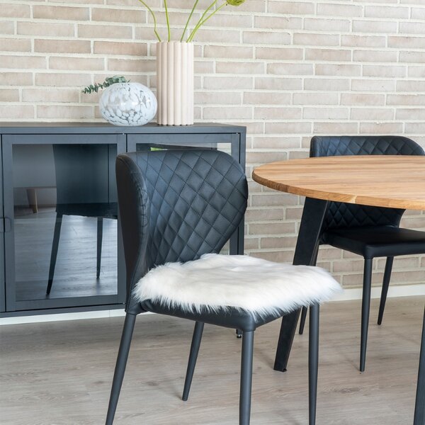 Nordic Living Bílý podsedák Lenny 40 x 40 cm z ekokůže