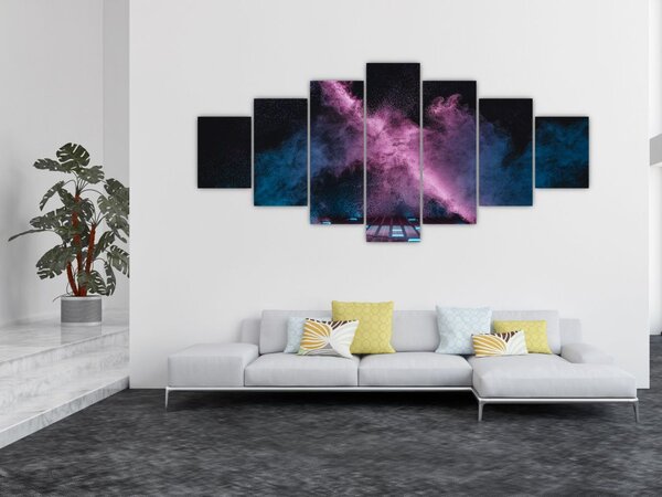 Obraz - Růžovo-modrý kouř (210x100 cm)