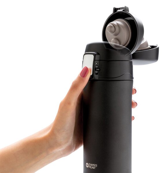 Termohrnek z nerezové oceli, 300ml, Swiss Peak, černý