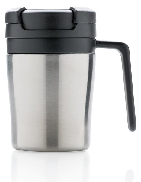 Cestovní termohrnek do kávovaru s ouškem, 160ml, XD Design, stříbrný