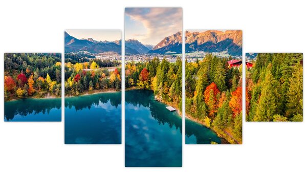 Obraz - Jezero Urisee, Rakousko (125x70 cm)