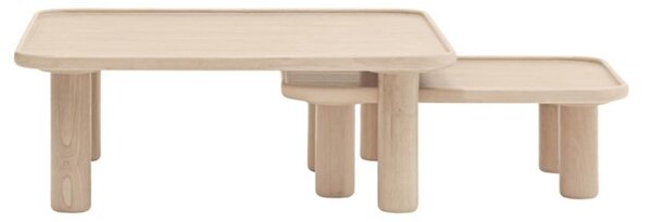 Přírodní dřevěný set konferenčních stolků Teulat Nest 79/49 x 79/49 cm