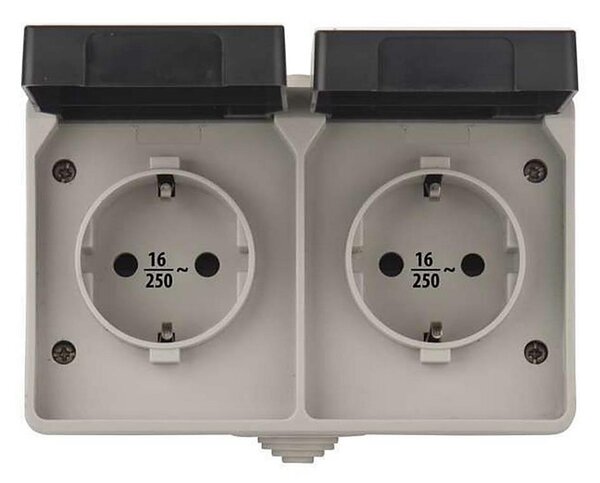 Venkovní zásuvka SCHUKO 250V/16A IP44 2Z