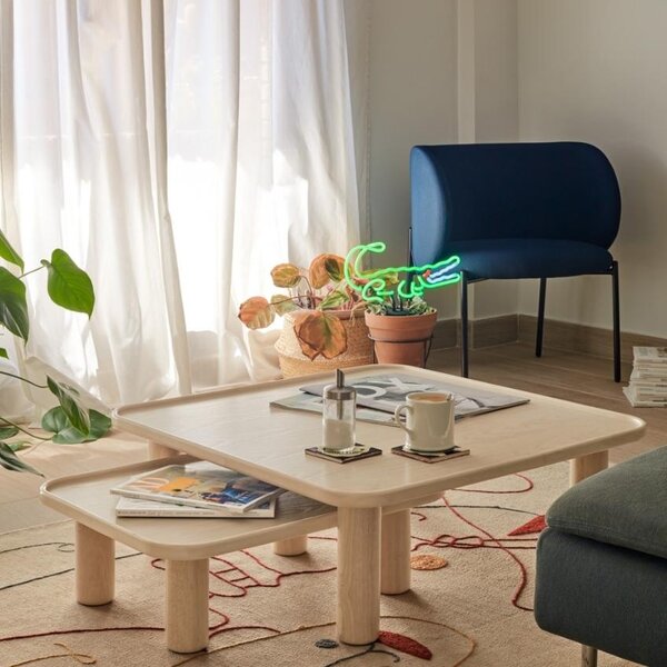 Přírodní dřevěný set konferenčních stolků Teulat Nest 79/49 x 79/49 cm