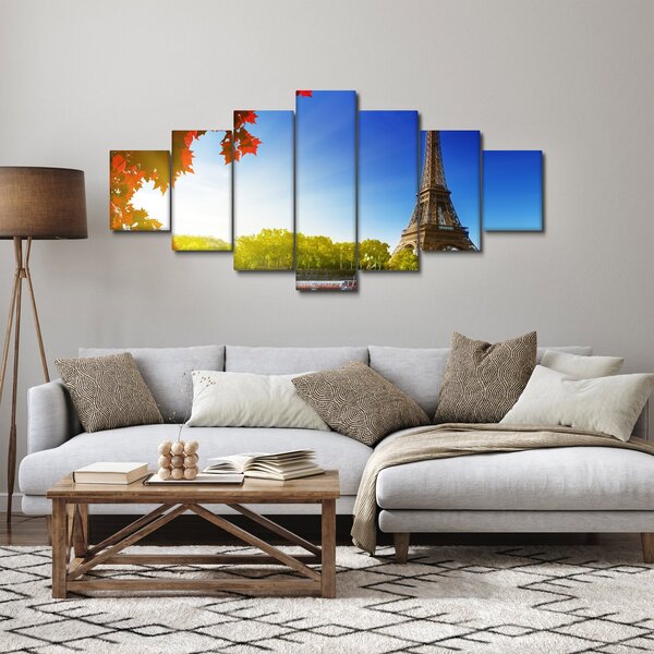 Obraz - podzim v Paříži (210x100 cm)