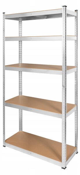 Kovový regál skladový 2v1 5 polic garážový 180x90x40cm 750kg Rebel