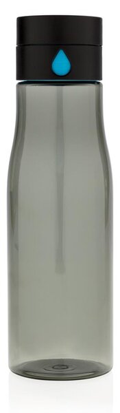 Láhev na sledování pitného režimu Aqua, 600 ml, XD Design, černá