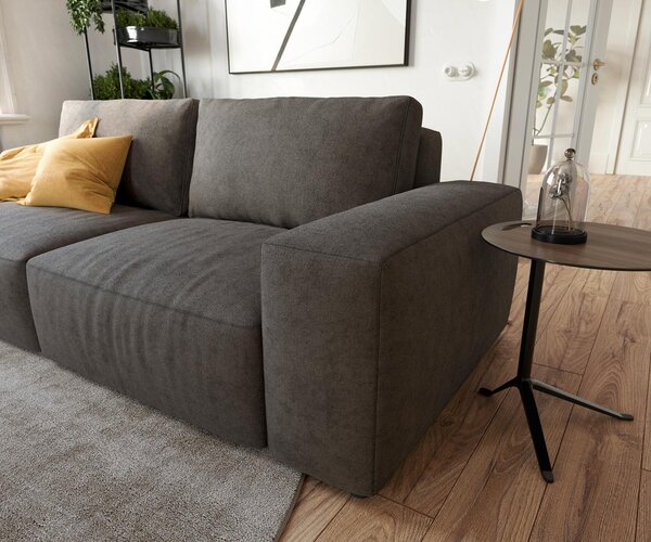 DELIFE Pohovka Lanzo 230x95 cm mikrovlákno khaki hnědá