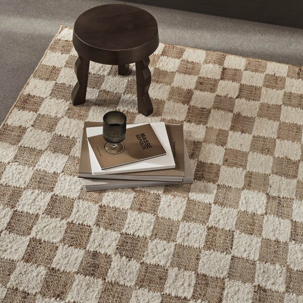 Koberec Check Wool Jute 140 × 200 cm