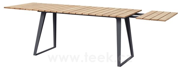 Cane-line Rozkládací jídelní stůl Copenhagen, Cane-line, obdélníkový 160-243x84x74 cm, rám hliník barva lava grey, deska teak