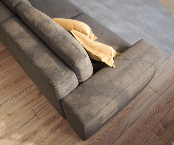 DELIFE Pohovka Lanzo 230x95 cm mikrovlákno khaki hnědá