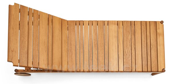 Varaschin Teakové lehátko s kolečky a celopotahem Barcode, Varaschin, 209x71x32 cm, teak, celopotah venkovní látka kat. D barva dle vzorníku