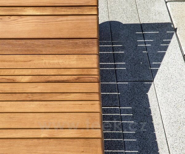 Varaschin Teakové lehátko s kolečky a celopotahem Barcode, Varaschin, 209x71x32 cm, teak, celopotah venkovní látka kat. D barva dle vzorníku
