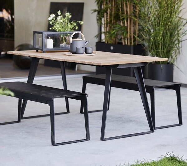 Cane-line Rozkládací jídelní stůl Copenhagen, Cane-line, obdélníkový 160-243x84x74 cm, rám hliník barva lava grey, deska teak