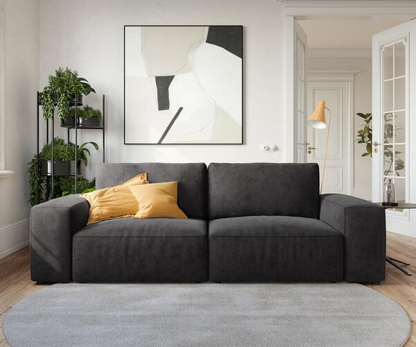 DELIFE Pohovka Lanzo 230x95 cm mikrovlákno černá