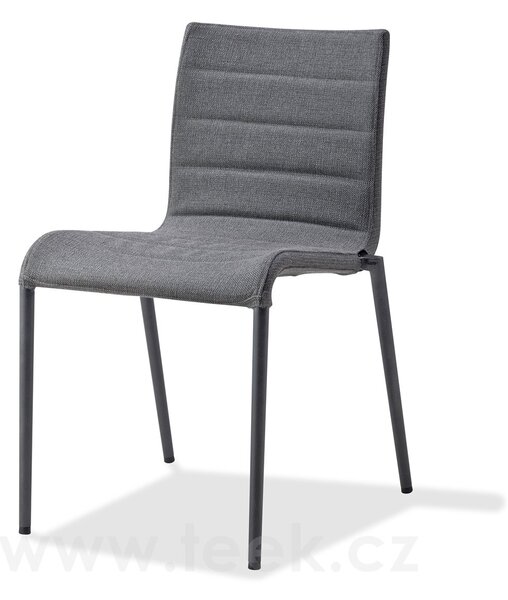 Cane-line Stohovatelná jídelní židle Core, Cane-line, 50x63x83 cm, rám hliník barva grey, výplet venkovní látka AirTouch grey, lze koupit jen po 2ks
