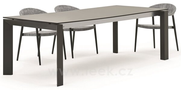 Varaschin Rozkládací jídelní stůl snížený Dolmen, Varaschin, 160-220x100x67,2 cm, rám hliník barva dle vzorníku, deska HPL kat. A barva antracite