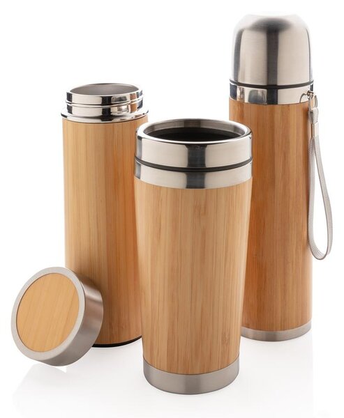 Termohrnek Bamboo, 450ml, XD Design, hnědý