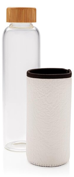 Skleněná láhev na vodu s ochranným rukávcem, 550ml, XD Design, bílá