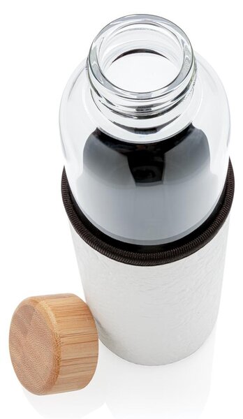 Skleněná láhev na vodu s ochranným rukávcem, 550ml, XD Design, bílá