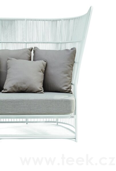 Varaschin 2-místná pohovka/sofa s vysokou zádovou opěrkou Tibidabo, Varaschin, 194 cm, rám hliník, výplet lanko, sedák a opěrné polštáře venkovní látka kat. B, barevné provedení dle vzorníku