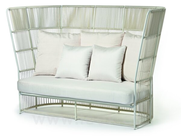 Varaschin 2-místná pohovka/sofa s vysokou zádovou opěrkou Tibidabo, Varaschin, 194 cm, rám hliník, výplet lanko, sedák a opěrné polštáře venkovní látka kat. B, barevné provedení dle vzorníku