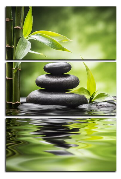 Obraz na plátně - Zen kameny a bambus - obdélník 7193B (90x60 cm )
