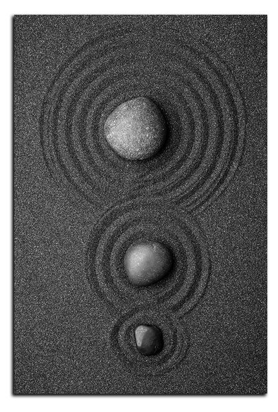 Obraz na plátně - Černý písek s kameny - obdélník 7191A (60x40 cm)