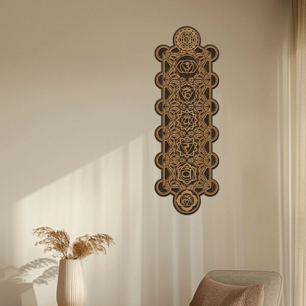 Dřevěná dekorace Čakrový panel | Rozměry (cm): 20x60 | Zvolte barvu dekoru: Javor-Wenge