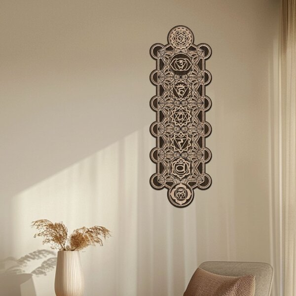 Dřevěná dekorace Čakrový panel | Rozměry (cm): 20x60 | Zvolte barvu dekoru: Javor-Wenge