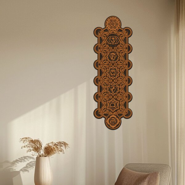 Dřevěná dekorace Čakrový panel | Rozměry (cm): 20x60 | Zvolte barvu dekoru: Javor-Wenge