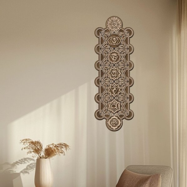 Dřevěná dekorace Čakrový panel | Rozměry (cm): 20x60 | Zvolte barvu dekoru: Javor-Wenge