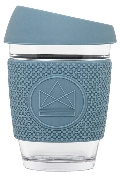 Skleněný hrnek na kávu, 340ml, Neon Kactus, modrý