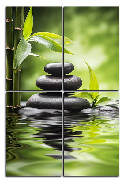 Obraz na plátně - Zen kameny a bambus - obdélník 7193D (90x60 cm)
