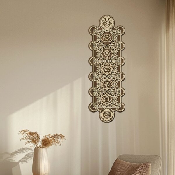 Dřevěná dekorace Čakrový panel | Rozměry (cm): 20x60 | Zvolte barvu dekoru: Javor-Wenge