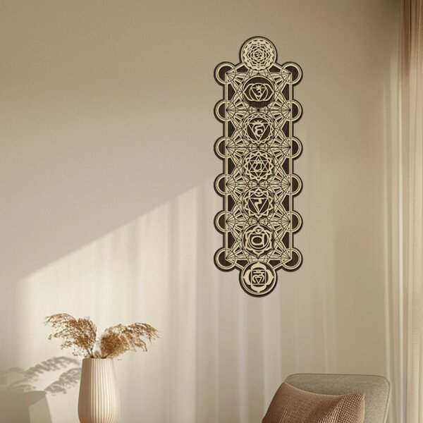 Dřevěná dekorace Čakrový panel | Rozměry (cm): 20x60 | Zvolte barvu dekoru: Javor-Wenge