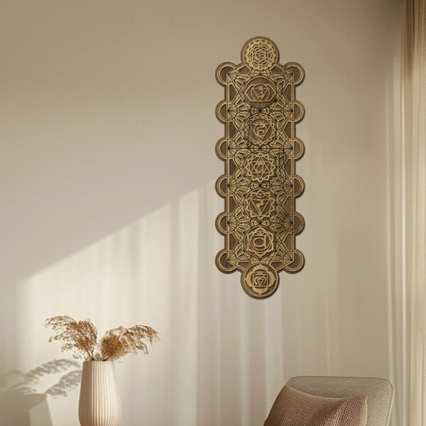 Dřevěná dekorace Čakrový panel | Rozměry (cm): 20x60 | Zvolte barvu dekoru: Javor-Wenge