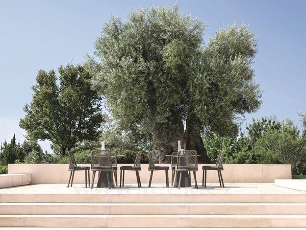 Varaschin Jídelní židle Emma, Varaschin, nohy iroko, výplet lanko, sedák venkovní látka kat. C, barvy dle vzorníku