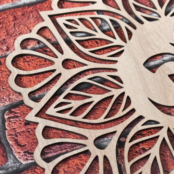 DUBLEZ | Dřevěná mandala na zeď - Znak Ohm | Obraz