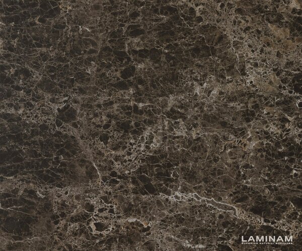 DELIFE Konferenční stolek Edge oválný 140×75 cm keramika Emperador Extra Lucidato tmavě hnědá Salto kov černá